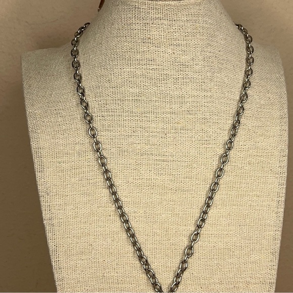 SILVER ANCHOR NECKLACE RETRO NAUTICAL PINUP WOMENS PENDANT - Picture 3 of 8